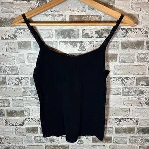 Hanro of Switzerland Womens Black Adjustable Strap Camisole Top